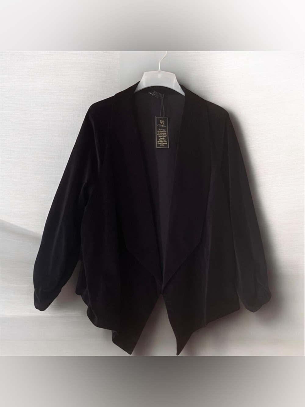 DG2 Diane Gilman 3XL Black Velvet Blazer NWT Open Front Jacket Plus Size Chic